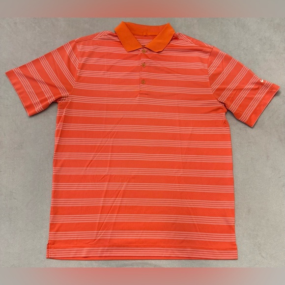 Nike Other - Nike Golf Tour Performance Polo Shirt Men’s Medium Orange Striped Dri-Fit Golf